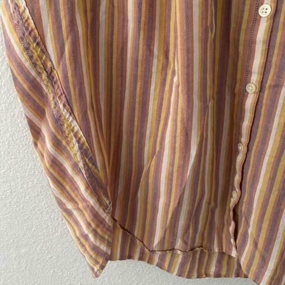 Madewell Shirt Short Cap Sleeve Button Up Stripes Top - Picture 4 of 7